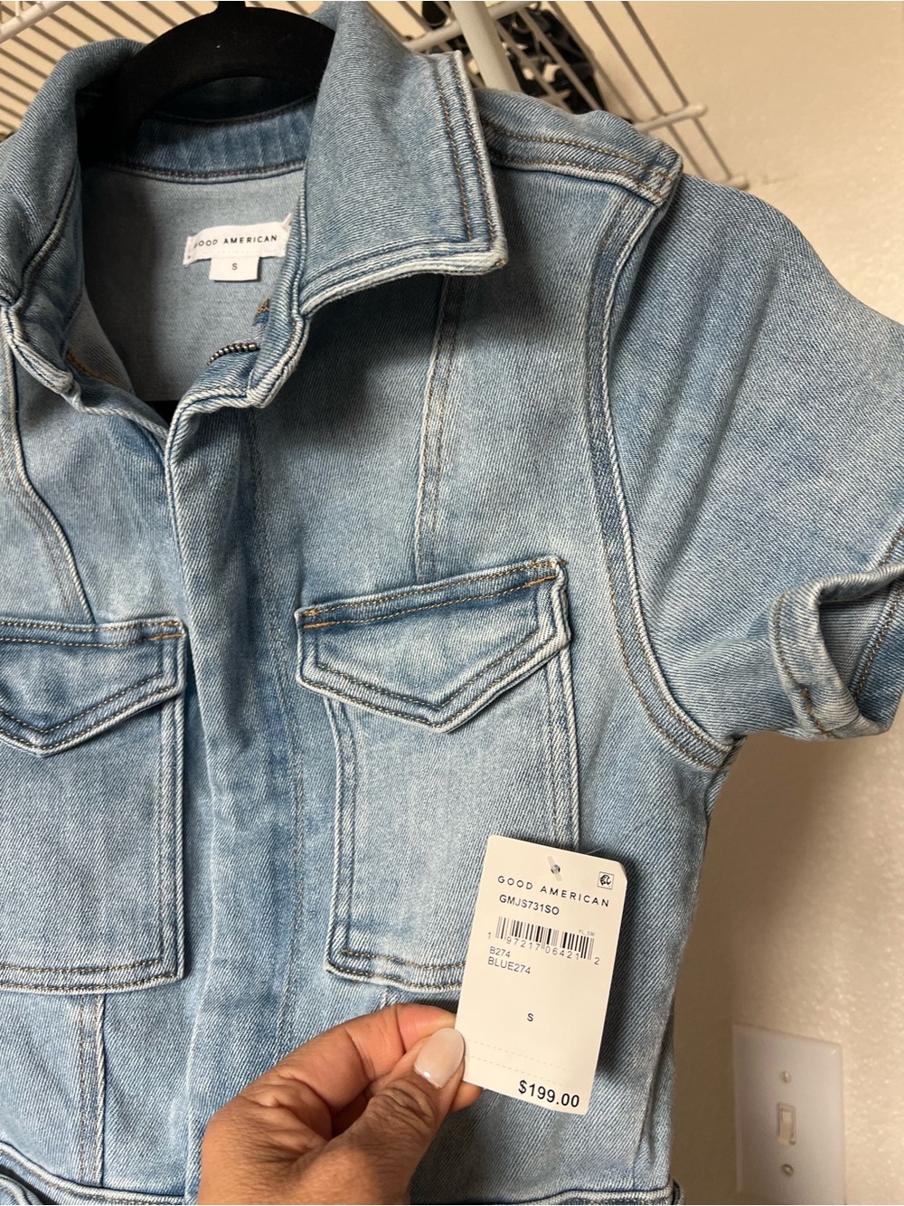 Good American Light Blue Denim Jumpsuit - Picture 5 of 9